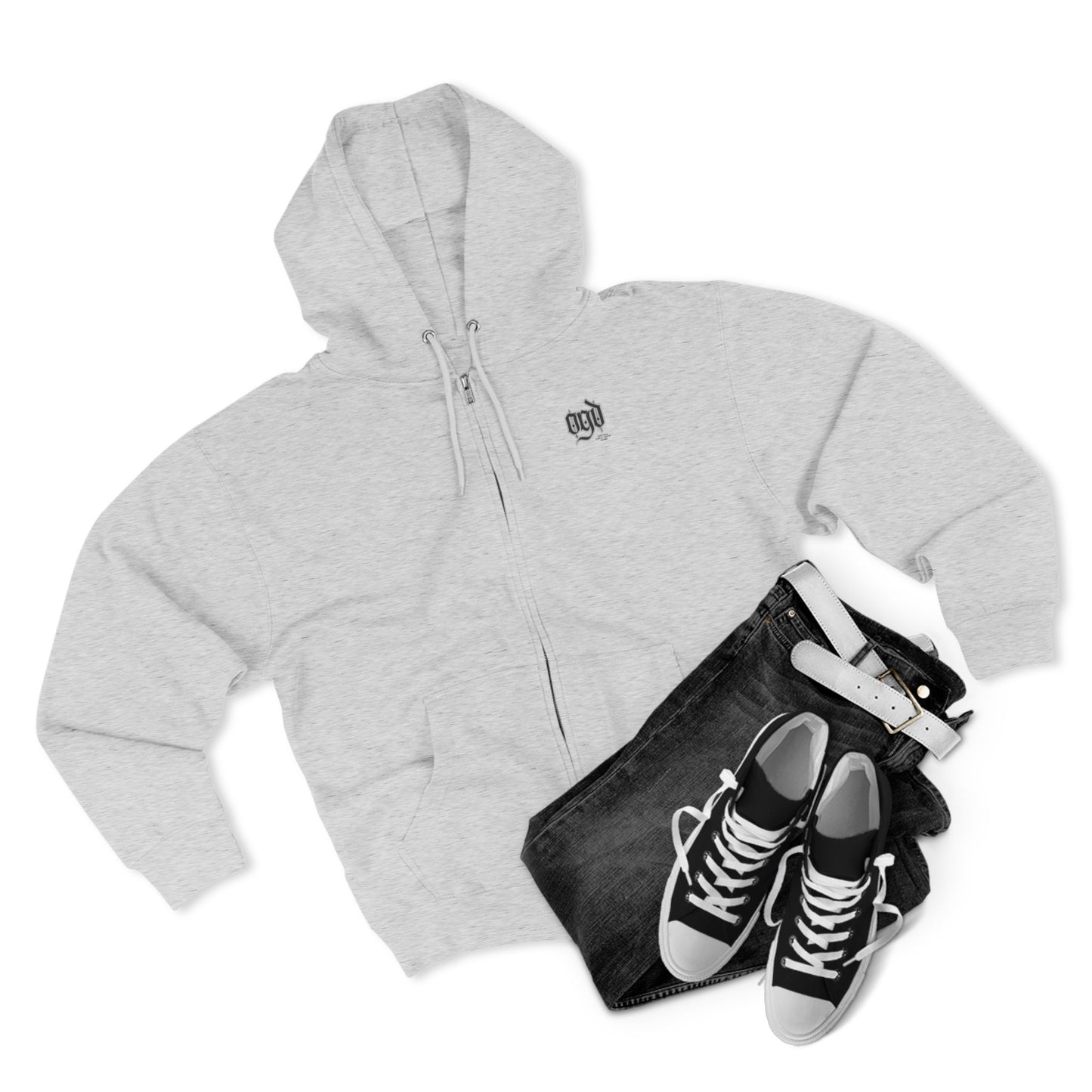 Unisex Zip Hoodie - Higher Hustle, Casual Wear, Streetwear Style, Gift for Hustlers, Cozy Layering Piece