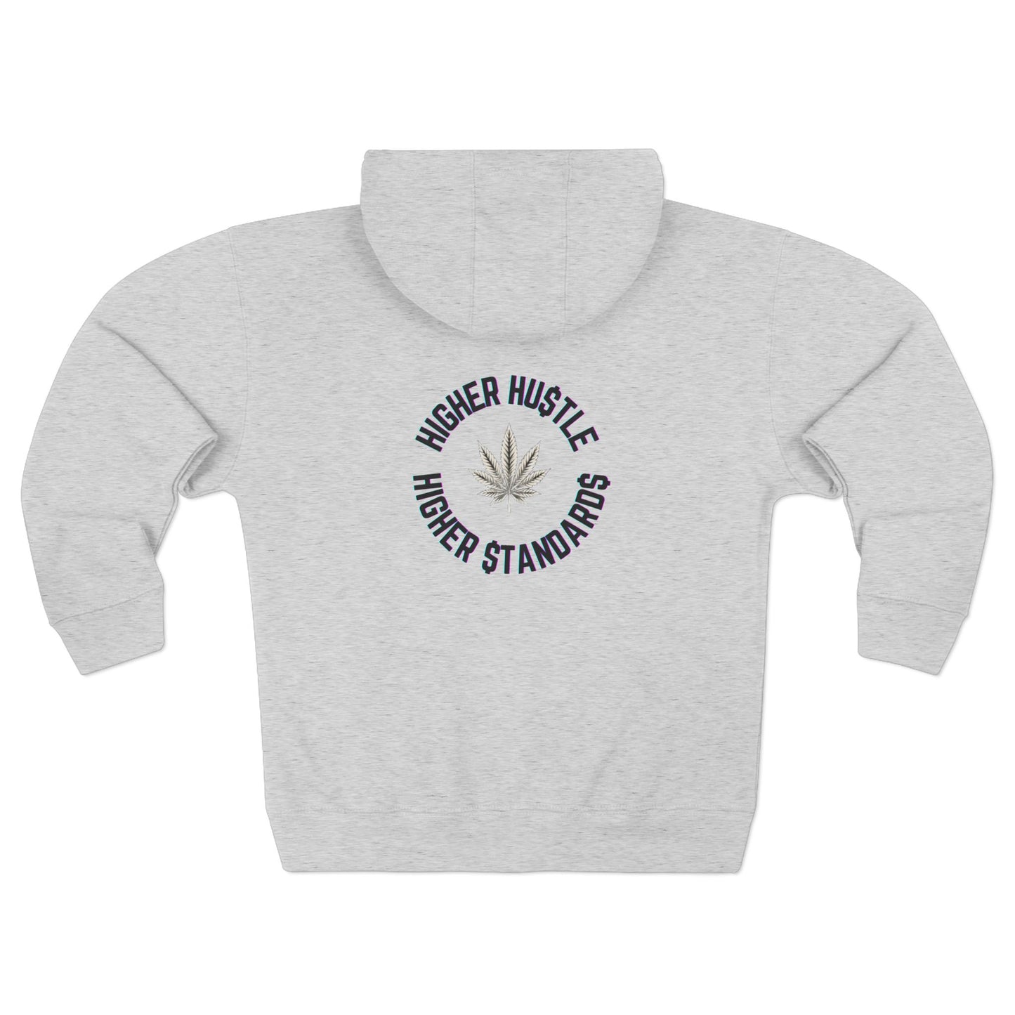 Unisex Zip Hoodie - Higher Hustle, Casual Wear, Streetwear Style, Gift for Hustlers, Cozy Layering Piece