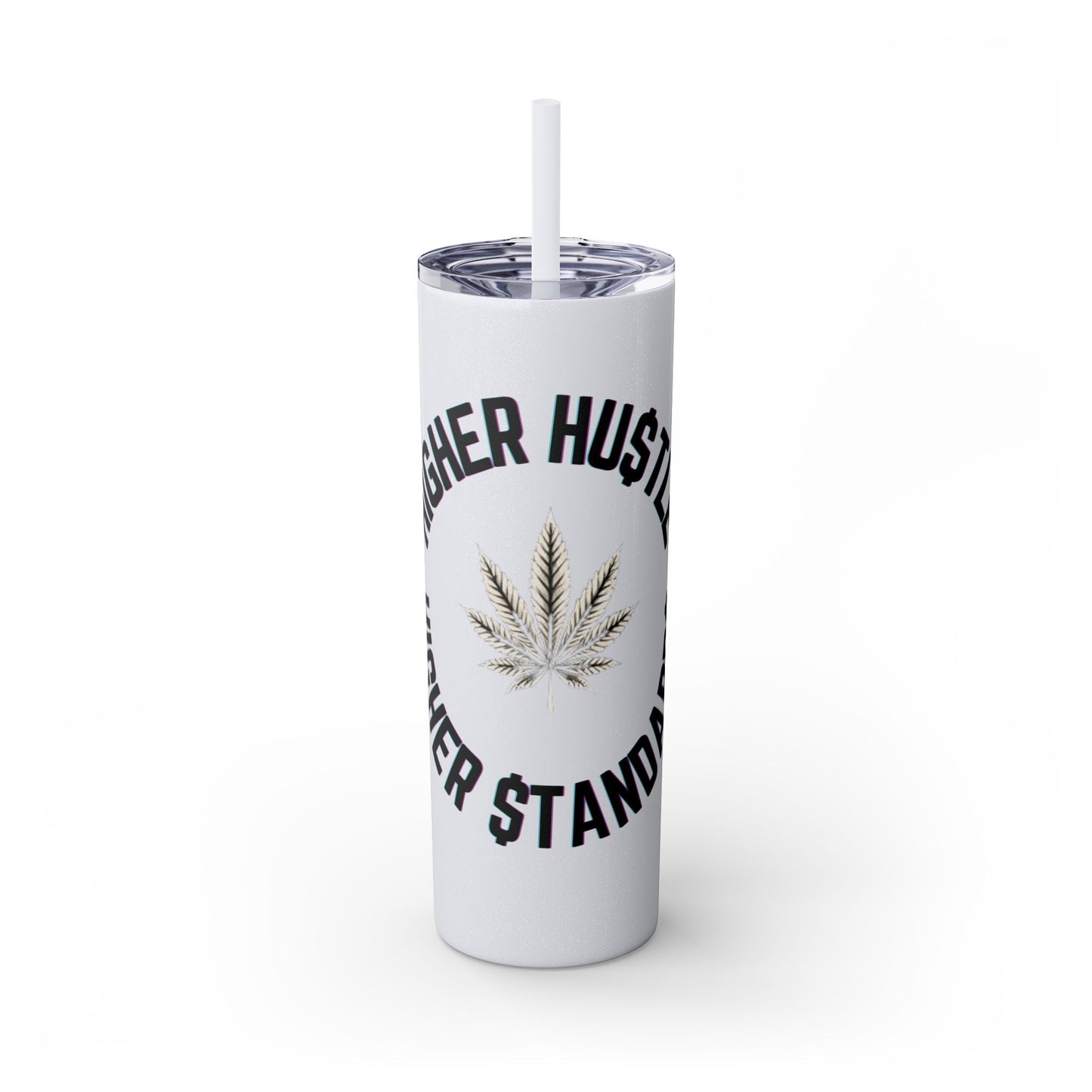 Higher Hustle Skinny Tumbler with Straw, 20oz - Perfect for On-the-Go Drinks, Gifts for Bud Lovers, Coffee, Tea, Summer Vibes, Unique [...]