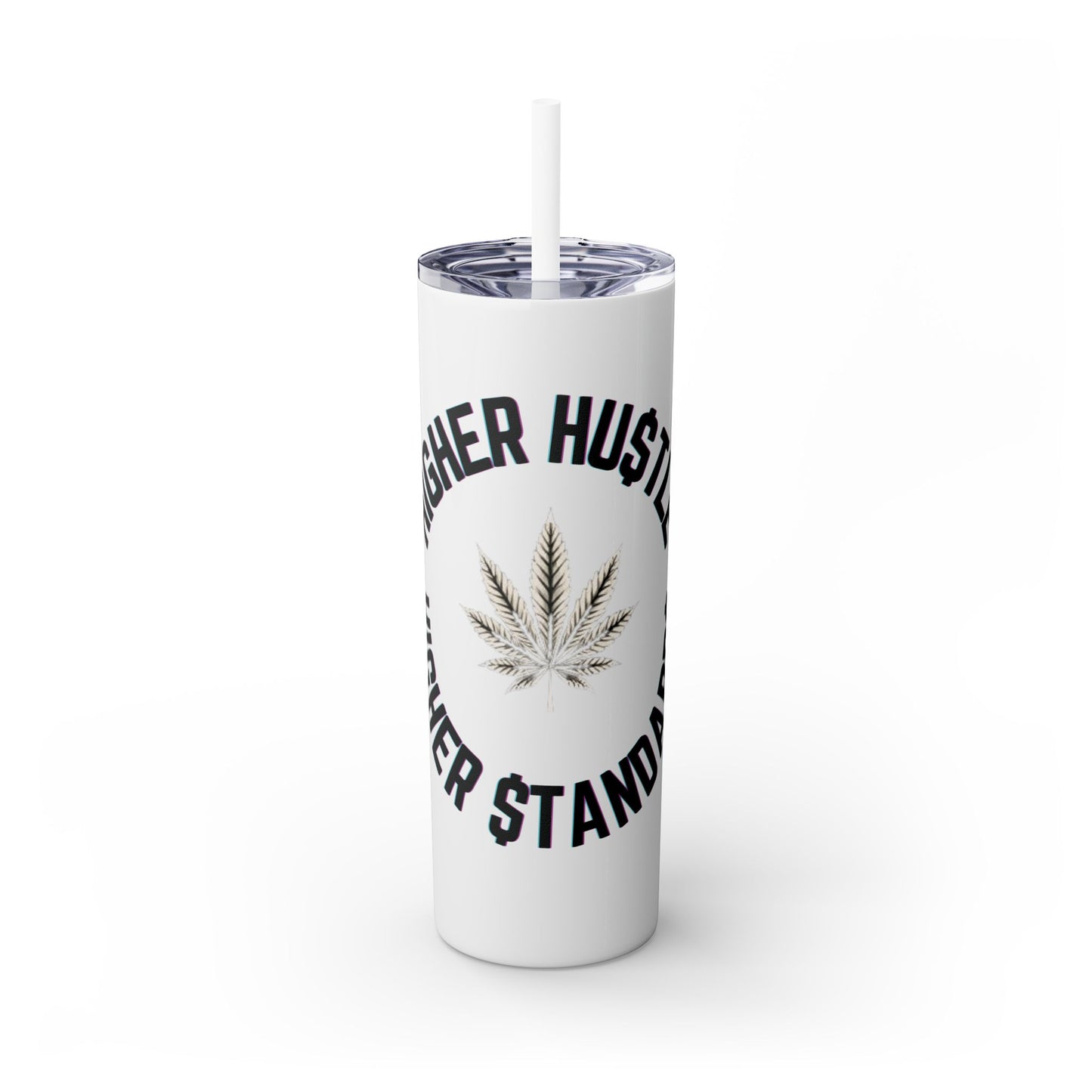 Higher Hustle Skinny Tumbler with Straw, 20oz - Perfect for On-the-Go Drinks, Gifts for Bud Lovers, Coffee, Tea, Summer Vibes, Unique [...]