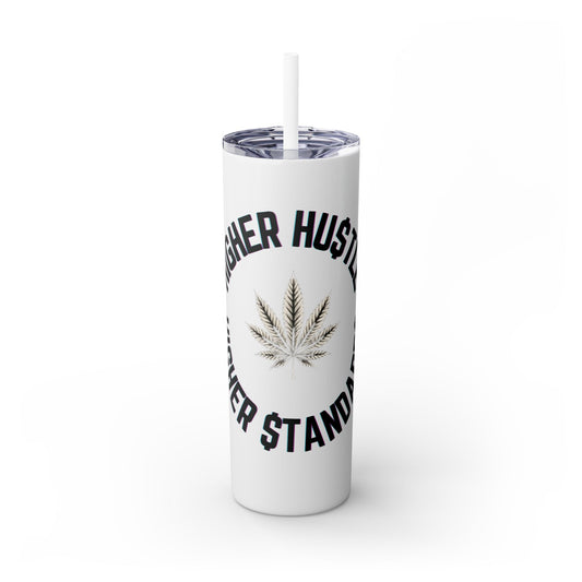 Higher Hustle Skinny Tumbler with Straw, 20oz - Perfect for On-the-Go Drinks, Gifts for Bud Lovers, Coffee, Tea, Summer Vibes, Unique [...]
