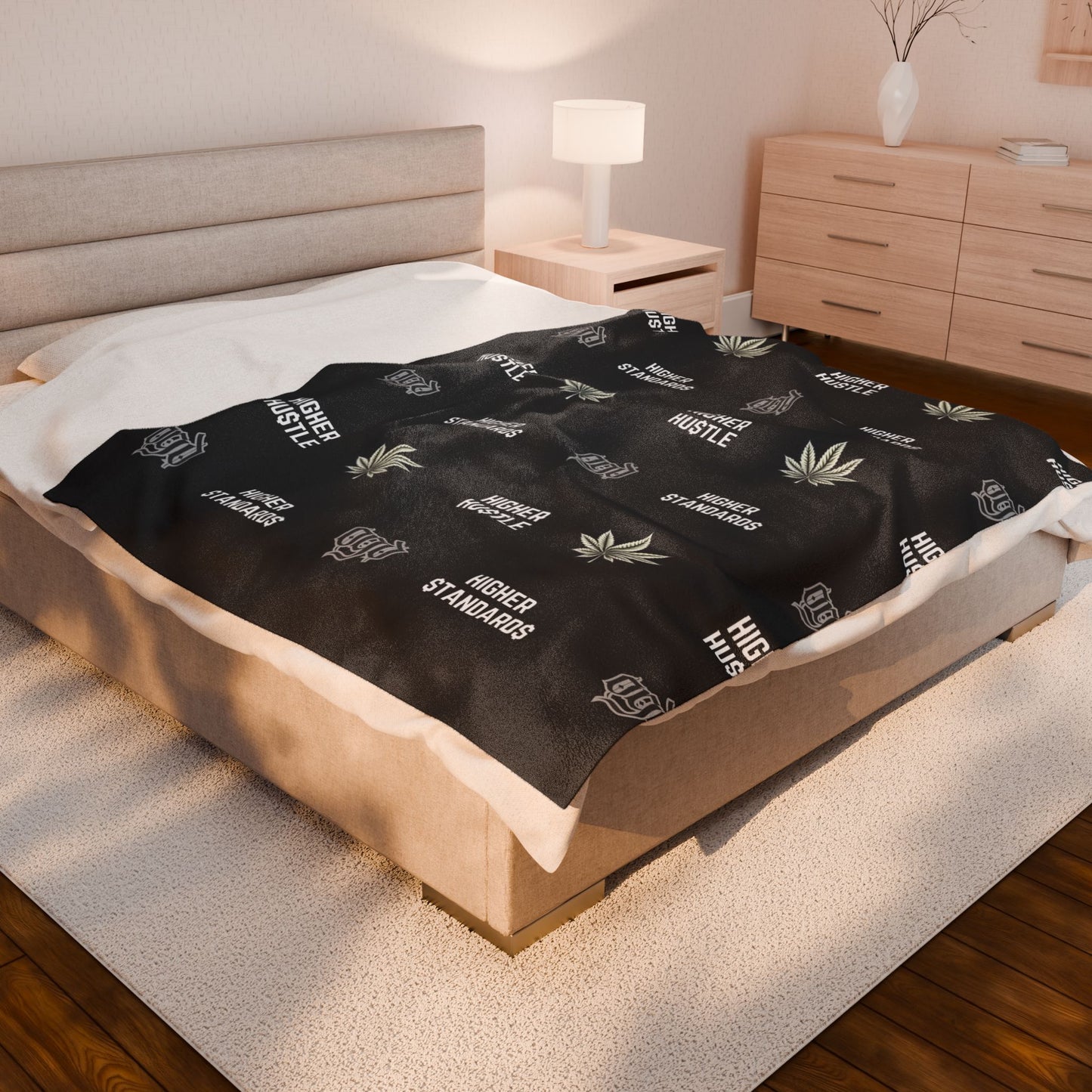 Higher Hustle Higher Standards Velveteen Plush Blanket