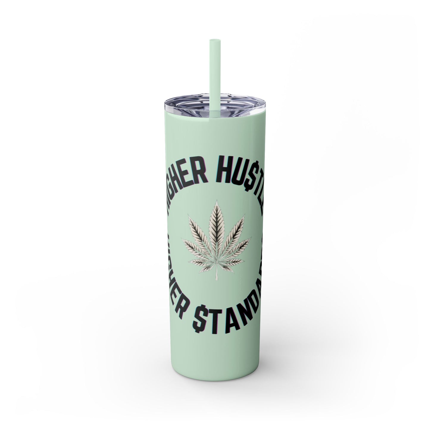 Higher Hustle Skinny Tumbler with Straw, 20oz - Perfect for On-the-Go Drinks, Gifts for Bud Lovers, Coffee, Tea, Summer Vibes, Unique [...]