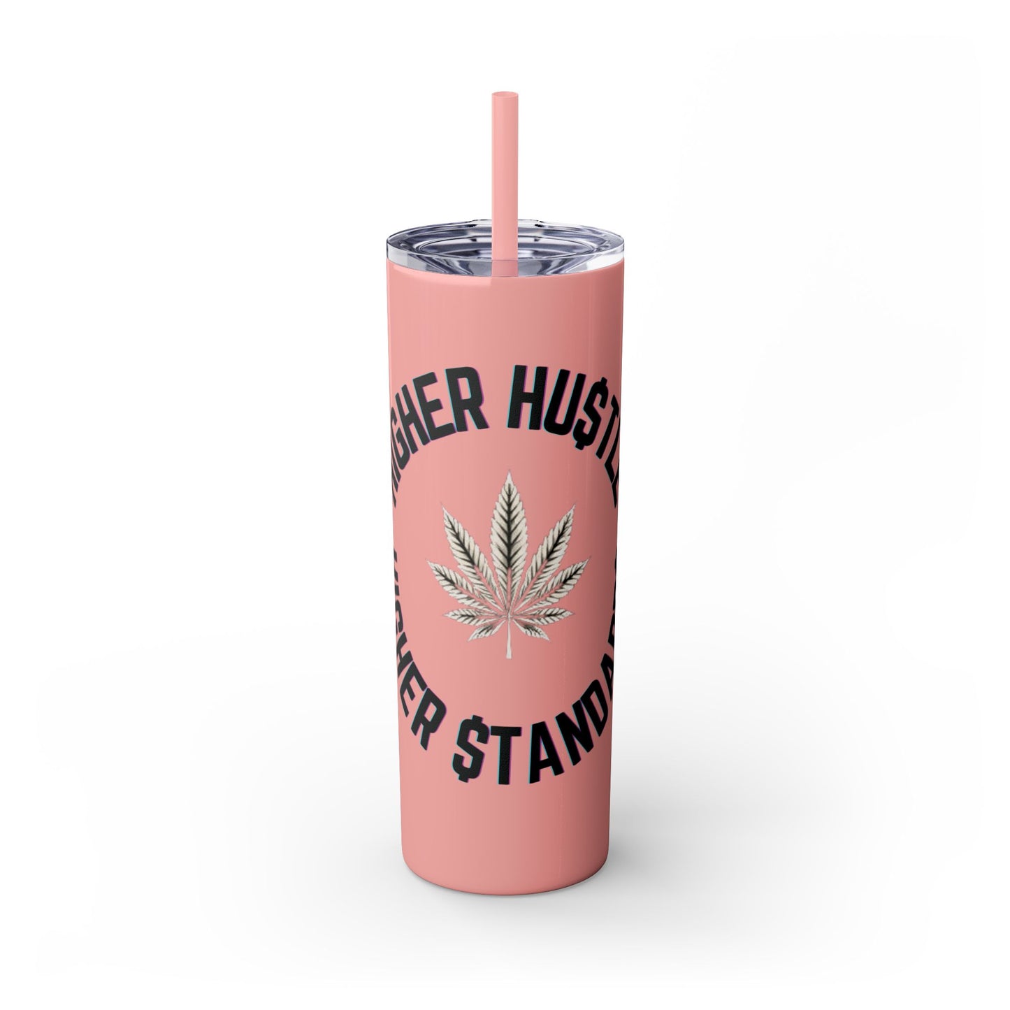 Higher Hustle Skinny Tumbler with Straw, 20oz - Perfect for On-the-Go Drinks, Gifts for Bud Lovers, Coffee, Tea, Summer Vibes, Unique [...]