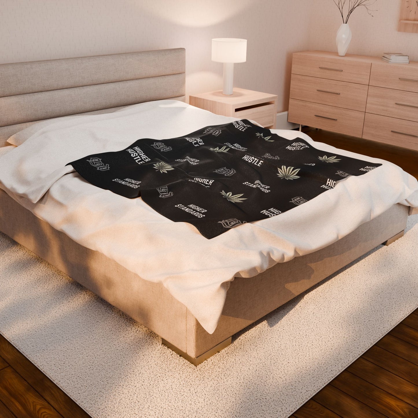 Higher Hustle Higher Standards Velveteen Plush Blanket