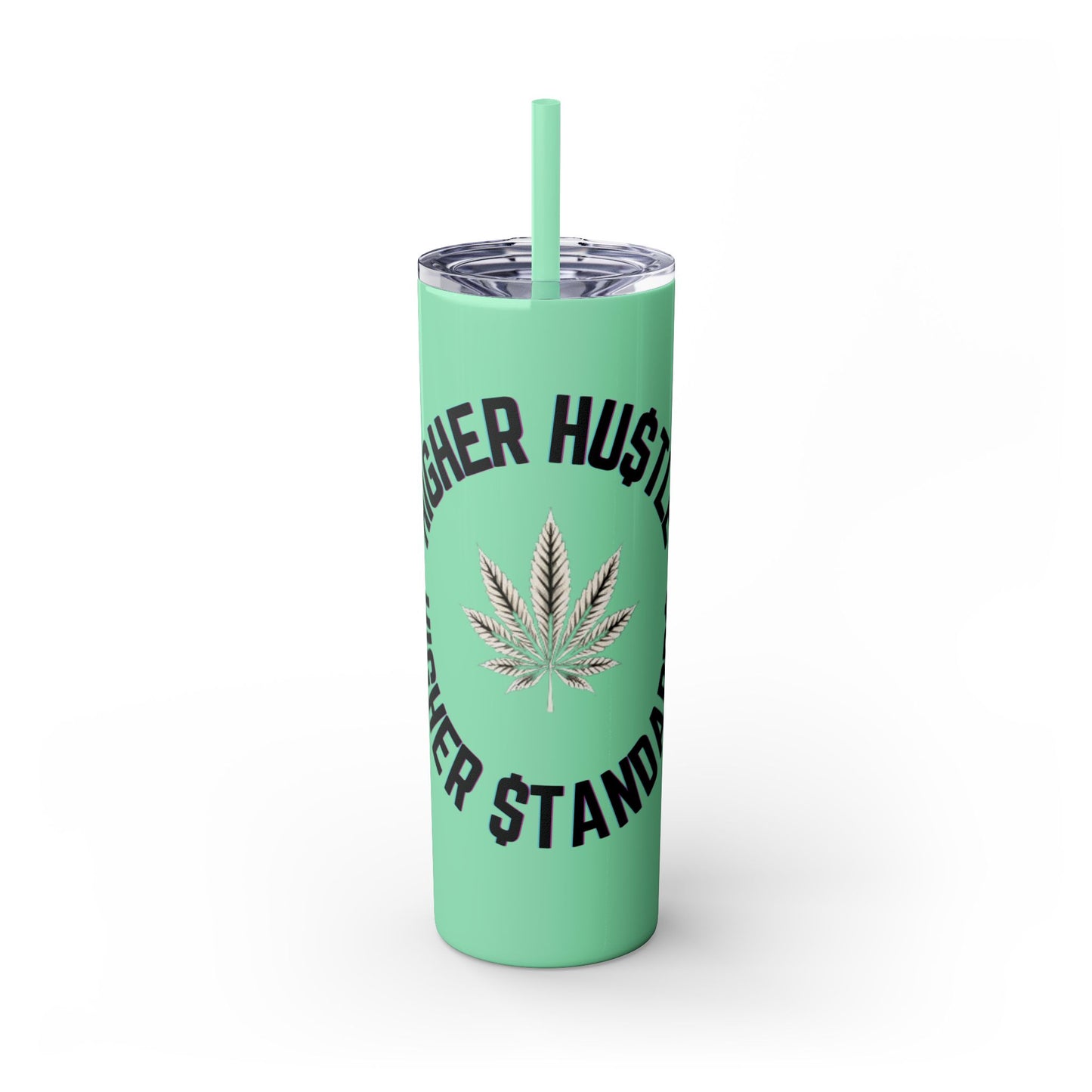 Higher Hustle Skinny Tumbler with Straw, 20oz - Perfect for On-the-Go Drinks, Gifts for Bud Lovers, Coffee, Tea, Summer Vibes, Unique [...]