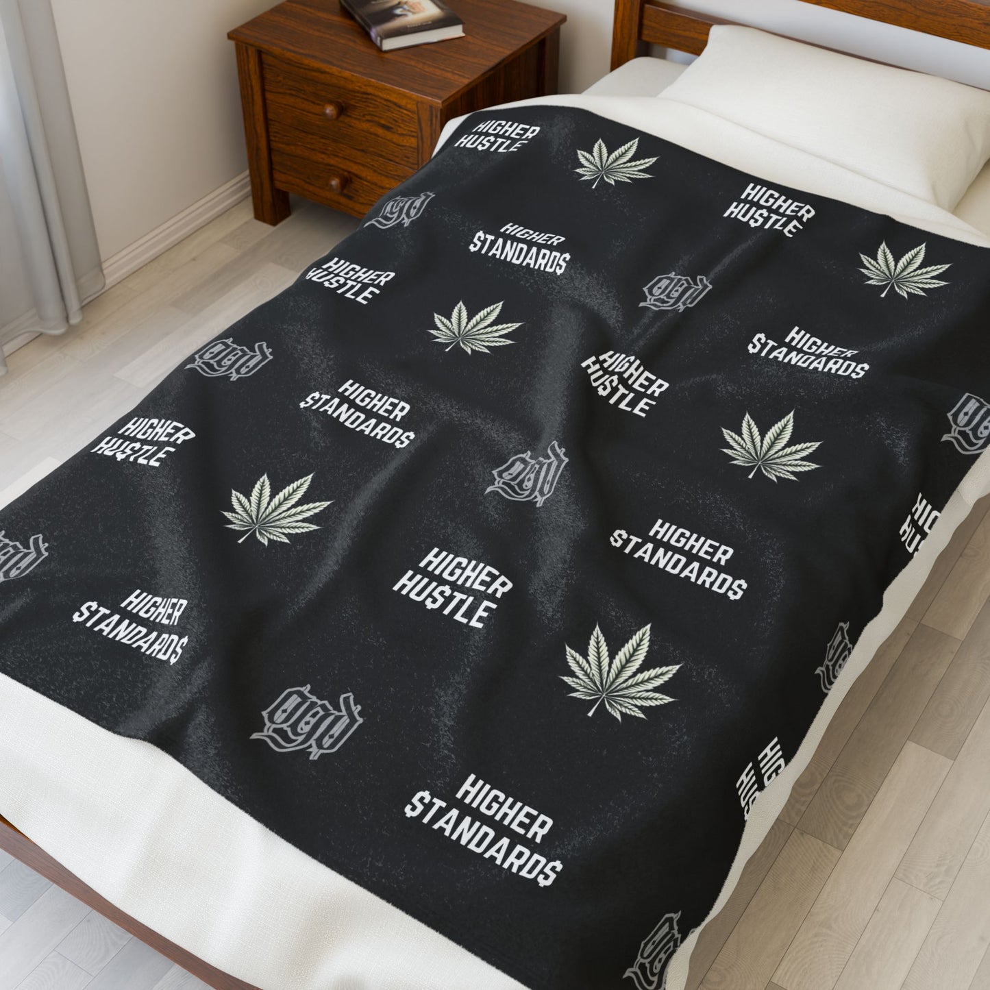 Higher Hustle Higher Standards Velveteen Plush Blanket