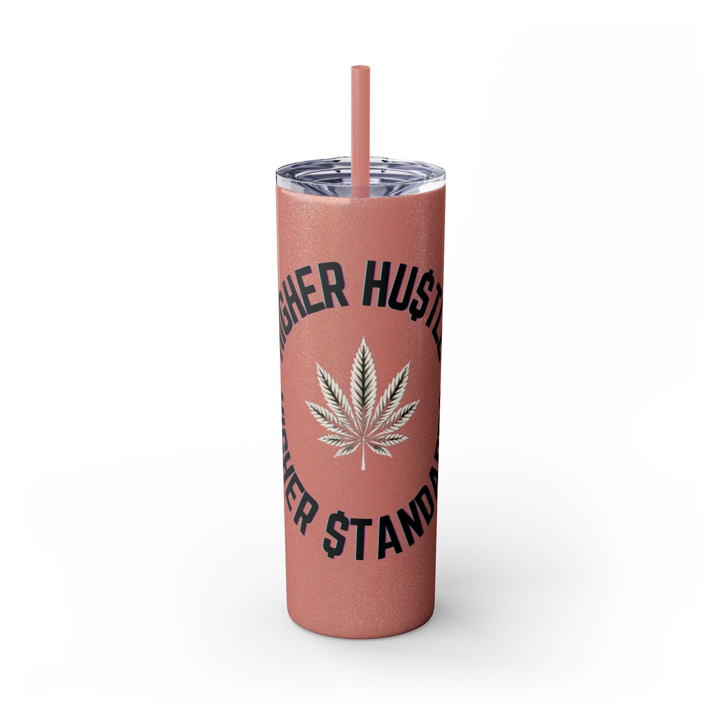 Higher Hustle Skinny Tumbler with Straw, 20oz - Perfect for On-the-Go Drinks, Gifts for Bud Lovers, Coffee, Tea, Summer Vibes, Unique [...]