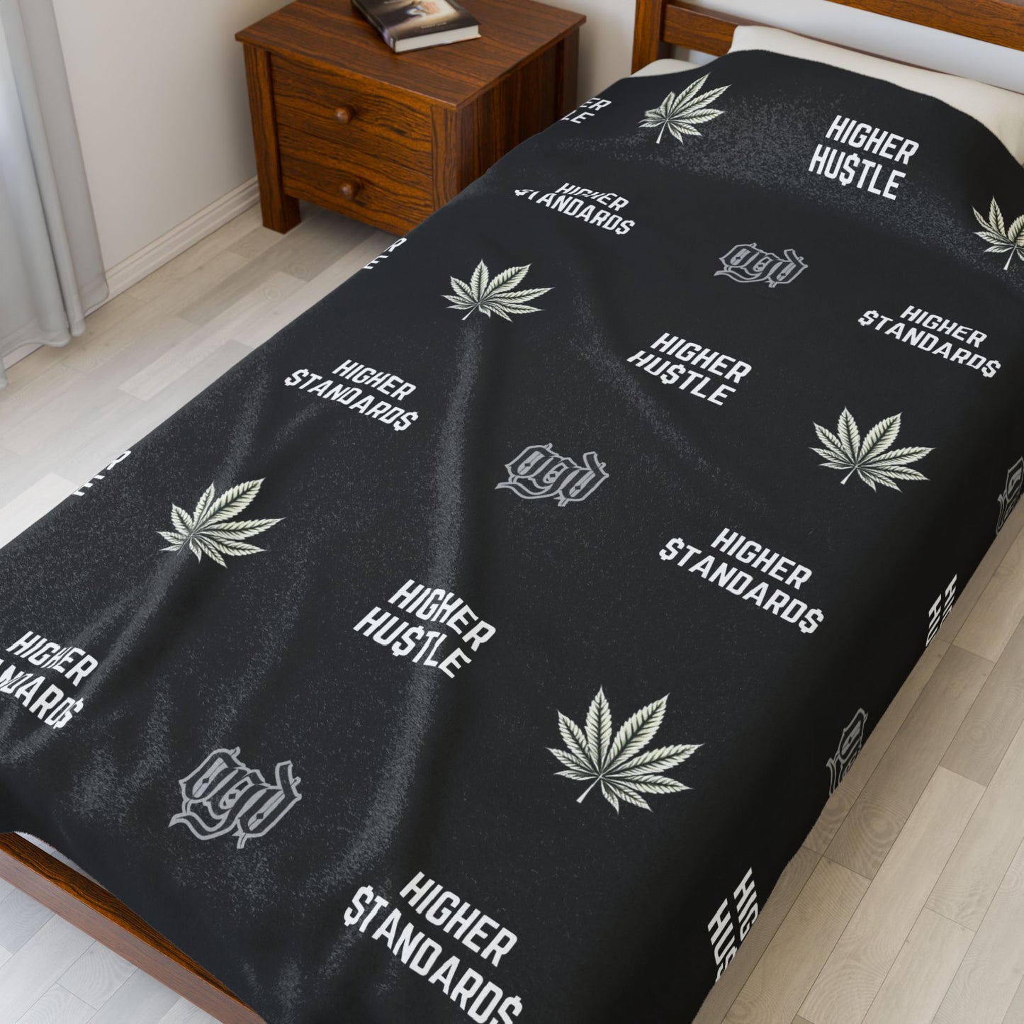 Higher Hustle Higher Standards Velveteen Plush Blanket
