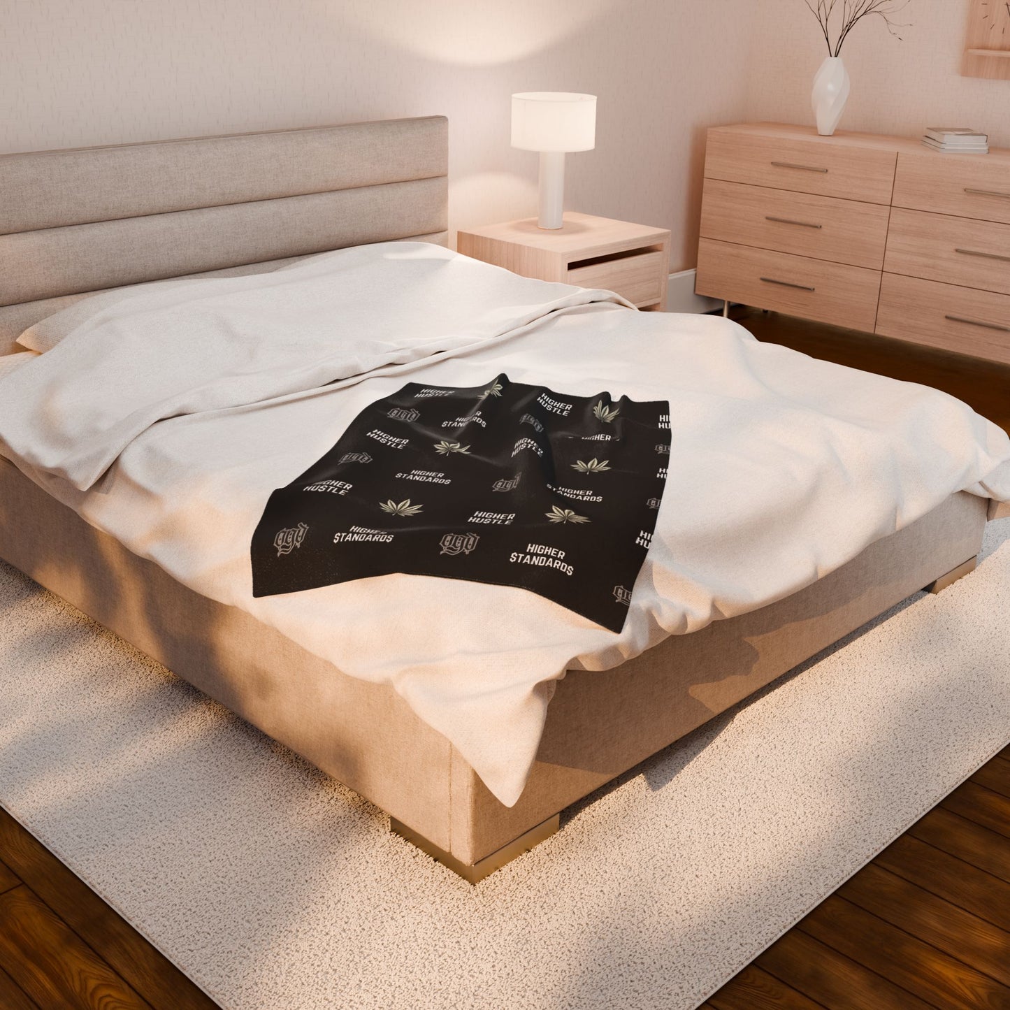 Higher Hustle Higher Standards Velveteen Plush Blanket